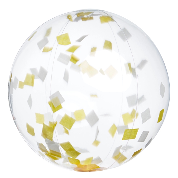 16" clear PVC inflatable beach ball with confetti fill.... from ASI 63549 Jornik Manufacturing Corp / Jornik