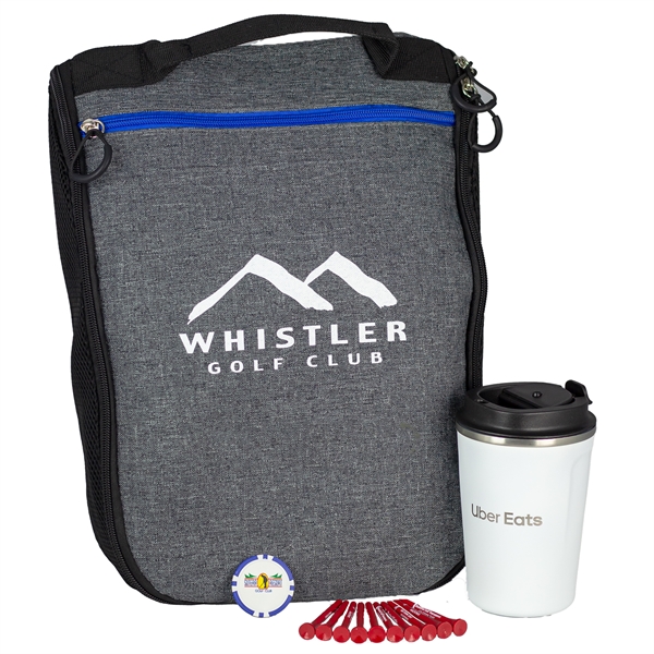 Pro kit with a shoe bag, 13-ounce tumbler, poker chip ball... from ASI 57653 Gold Bond