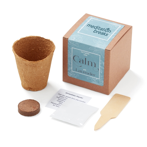 Grow Some Calm kit with planter, soil, seeds and gardening stake... from ASI 63549 Jornik Manufacturing Corp