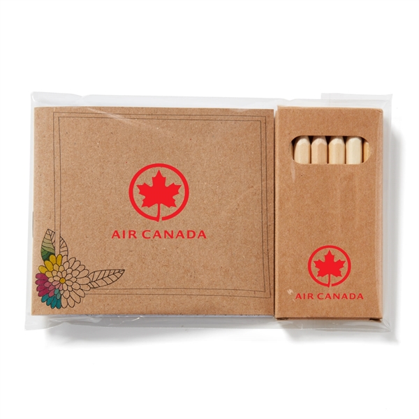 Adult coloring book with 32 coloring pages and 6 wooden, pre-sharpened... from ASI 63549 Jornik Manufacturing Corp