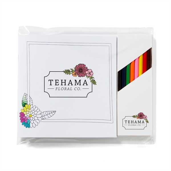 24 page adult coloring book with box of seven colored pencils.... from ASI 63549 Jornik Manufacturing Corp