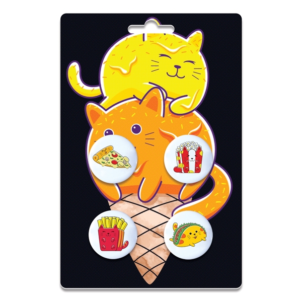 Set of four 1" round buttons with pin back on 3.875"... from ASI 62088 IDProductsource