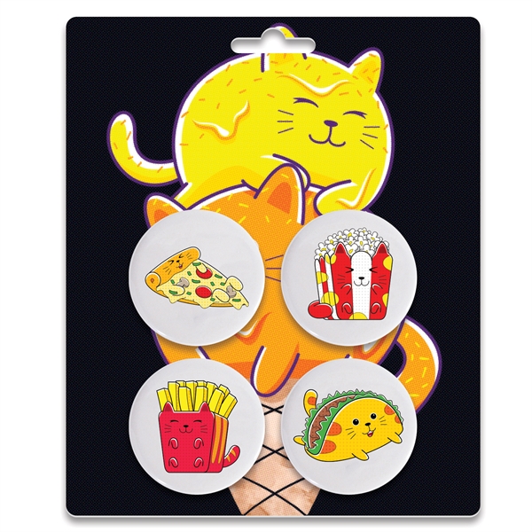 Set of four 1.5" round buttons with pin back on 3.875"... from ASI 62088 IDProductsource