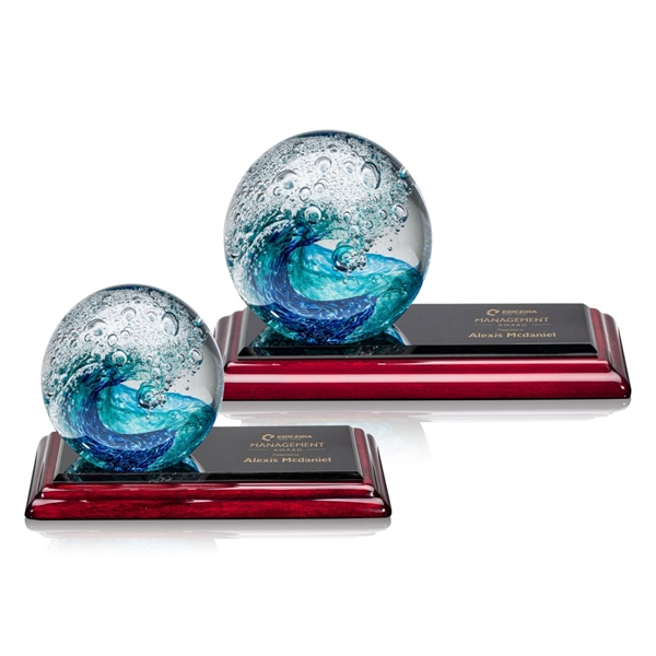The magnificent Surfside Artglass award features a beautiful crashing blue wave... from ASI 84592 St Regis Group / St Regis