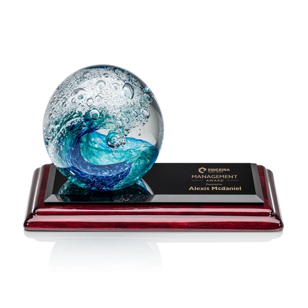 The magnificent Surfside Artglass award features a beautiful crashing blue wave... from ASI 84592 St Regis Group / St Regis