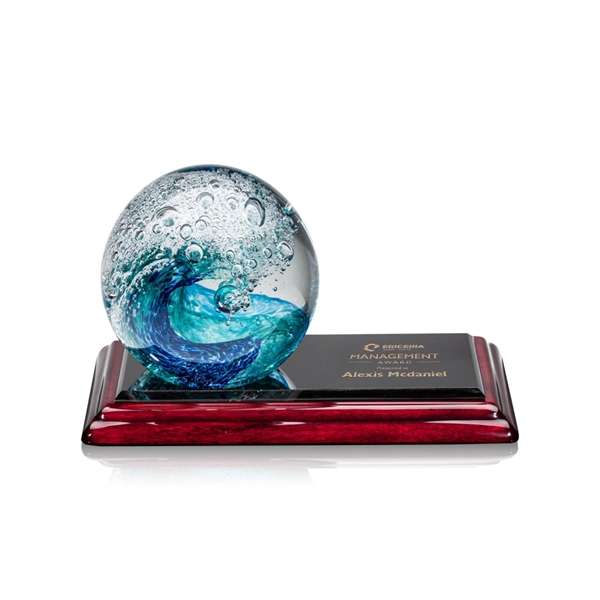 The magnificent Surfside Artglass award features a beautiful crashing blue wave... from ASI 84592 St Regis Group / St Regis