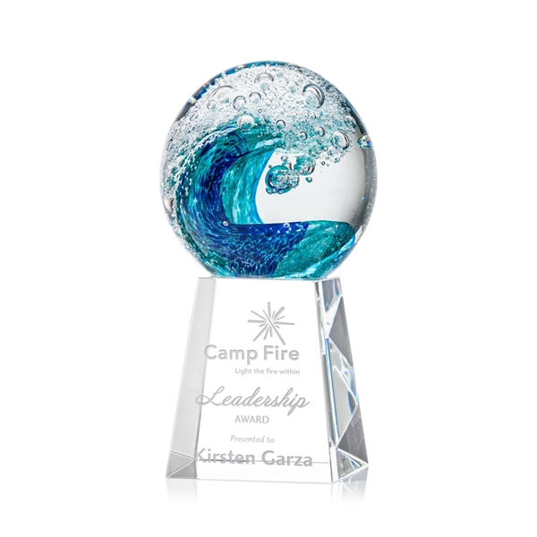 The magnificent Surfside Artglass award features a beautiful crashing blue wave... from ASI 84592 St Regis Group / St Regis