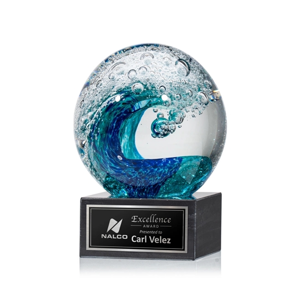 The magnificent Surfside Artglass award features a beautiful crashing blue wave... from ASI 84592 St Regis Group / St Regis