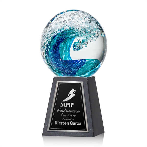 The magnificent Surfside Artglass award features a beautiful crashing blue wave... from ASI 84592 St Regis Group / St Regis