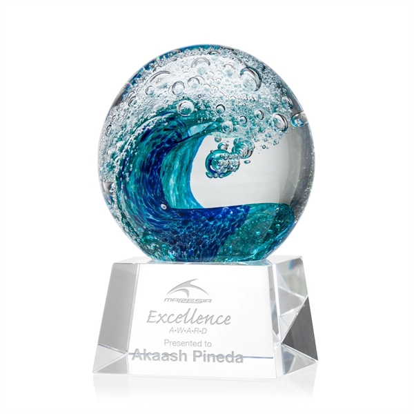 The magnificent Surfside Artglass award features a beautiful crashing blue wave... from ASI 84592 St Regis Group / St Regis