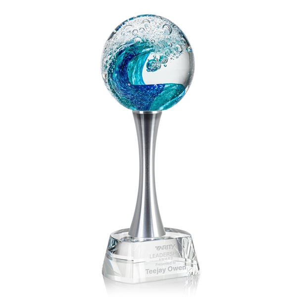 The magnificent Surfside Artglass award features a beautiful crashing blue wave... from ASI 84592 St Regis Group / St Regis