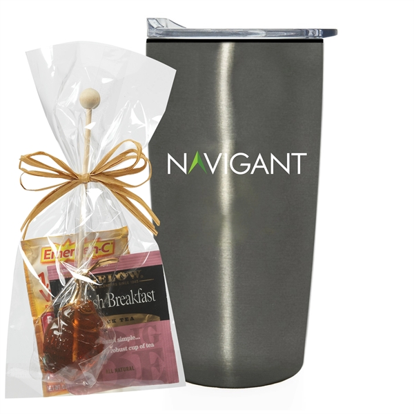 Immunity booster kit; 20oz straight tumbler with a plastic liner, Emergen-CA®... from ASI 71685 Midnite Snax®