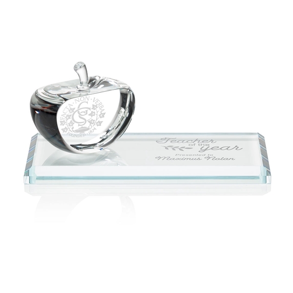 Clear cut faced Argyle apple mounted on colored crystal base or... from ASI 84592 St Regis Group / St Regis