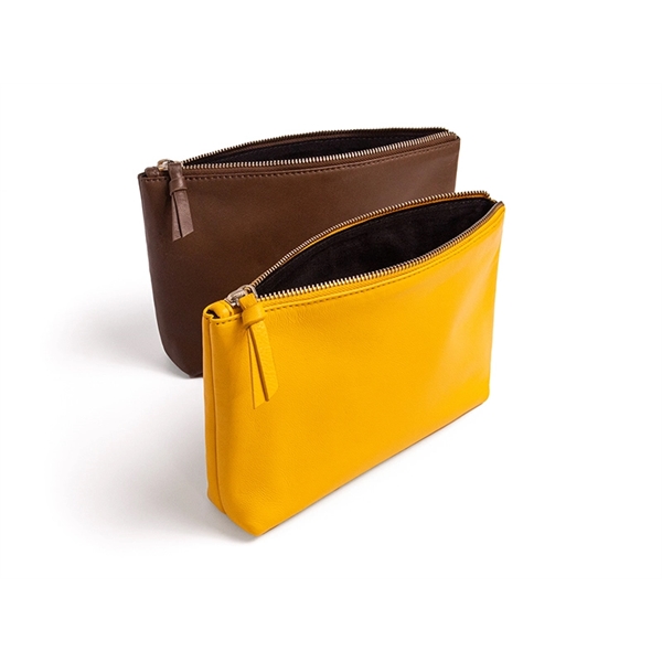 Pantone Matched, Real Leather Gusset Pouch, size Medium... from ASI 45657 Pop! Promos