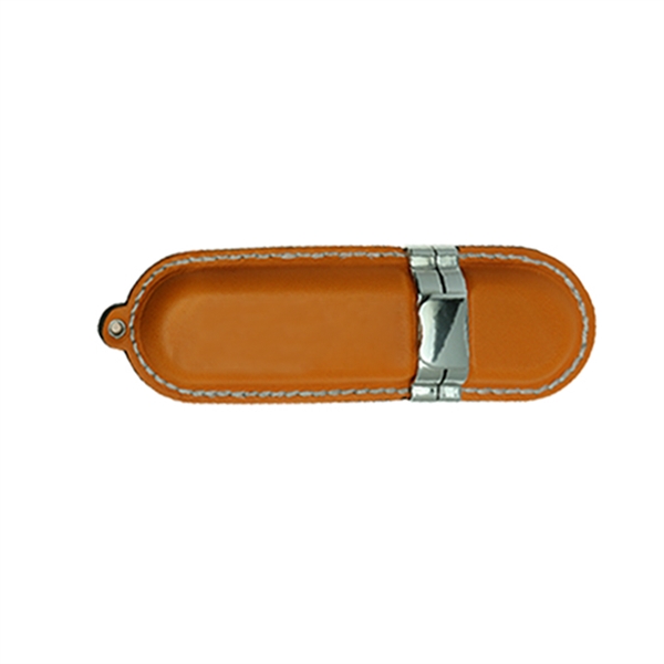 This Hazelhurst Leather Round Stitch USB has multiple logo imprint possibilities... from ASI 90154 Sunjoy Group Inc