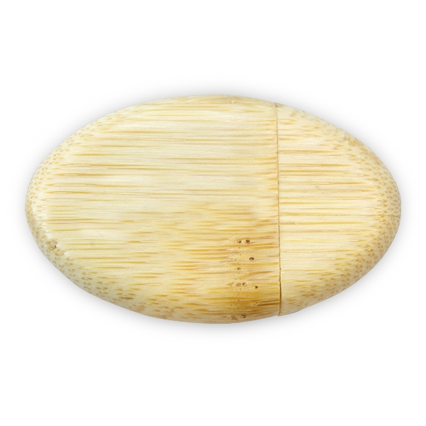 Oval shape, solid bamboo made USB with custom imprint and any... from ASI 90154 Sunjoy Group Inc