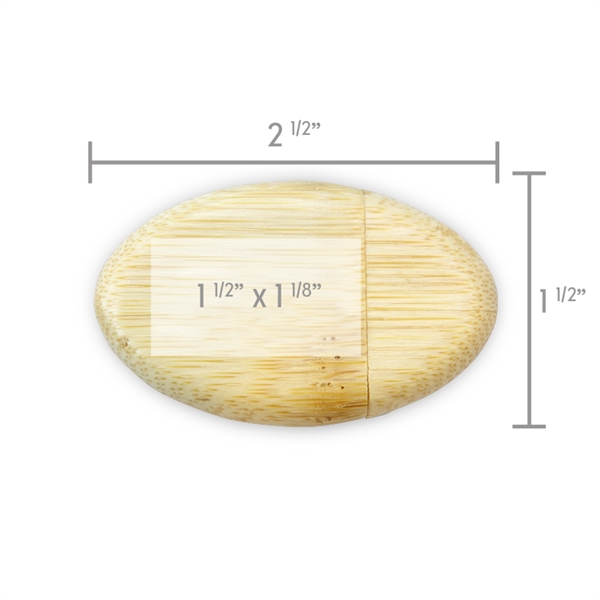 Oval shape, solid bamboo made USB with custom imprint and any... from ASI 90154 Sunjoy Group Inc