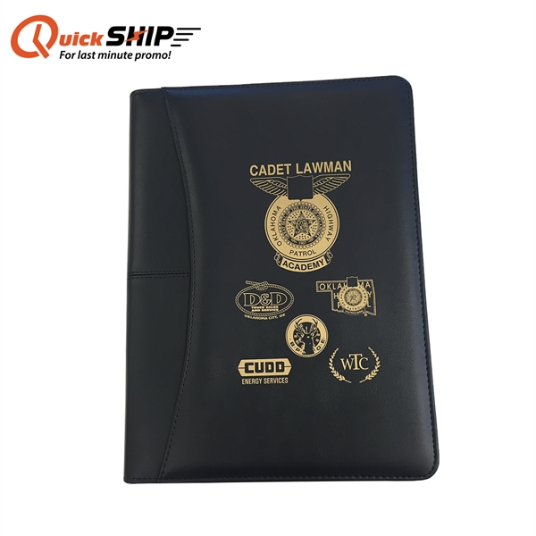Stocked item in Chicago. Premium folder with stitched, padded cover with... from ASI 90154 Sunjoy Group Inc