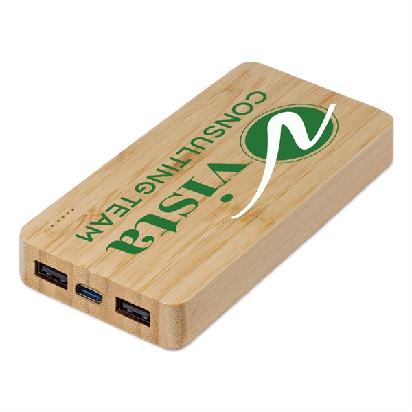 Hayes Street 10000mah Bamboo Power Bank with Wireless Charger is a... from ASI 90154 Sunjoy Group Inc