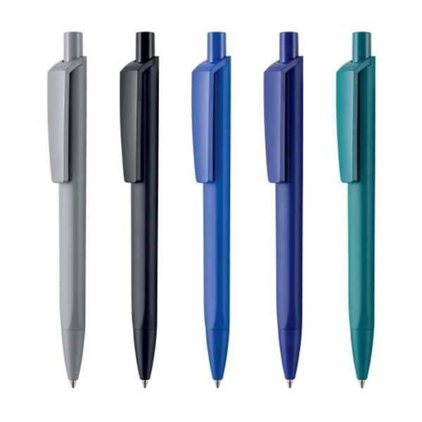 Satin finish ballpoint pen with triangular ergonomic shape soft touch texture... from ASI 84592 St Regis Group
