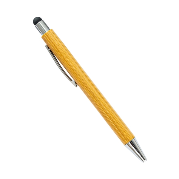 Bamboo pen with stylus plus 1 color silkscreen imprint or laser... from ASI 37218 Athena Promo (tm)