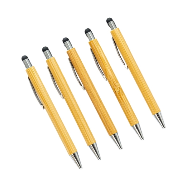 Bamboo pen with stylus plus 1 color silkscreen imprint or laser... from ASI 37218 Athena Promo (tm)
