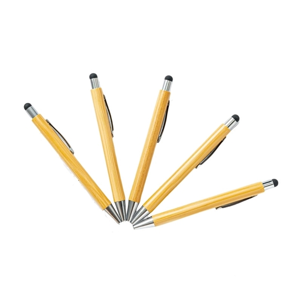 Bamboo pen with stylus plus 1 color silkscreen imprint or laser... from ASI 37218 Athena Promo (tm)