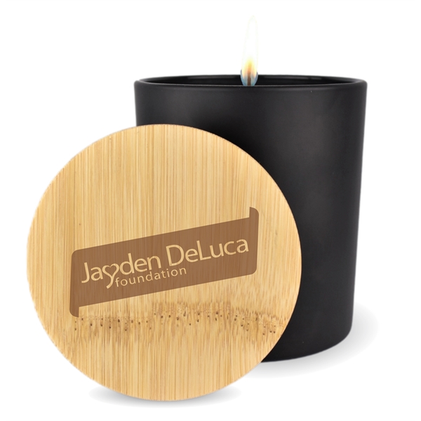 Tumbler Soy Wax Candle with bamboo Lid holds 10 oz Soy... from ASI 72657 Active Life Promo / Apres Ski Ingrain Promo Ingrain