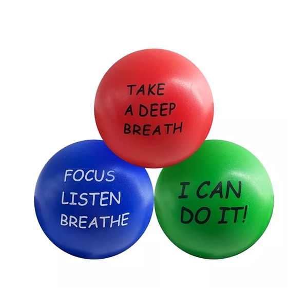 Colorful Round Stress Reliever Ball with 1c1p sticker imprint... from ASI 37218 Athena Promo (tm)