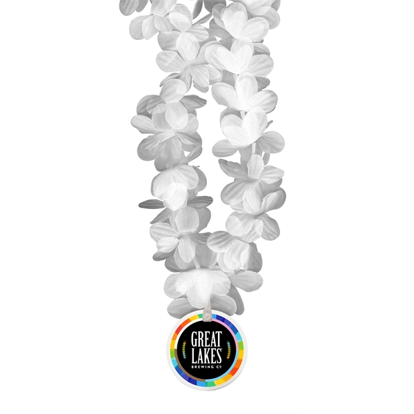 36" lei strand made of silk flowers with a 2.5" white... from ASI 62677 iline PROMO (The Innovative Line) / iline PROMO (The Innovative Line)