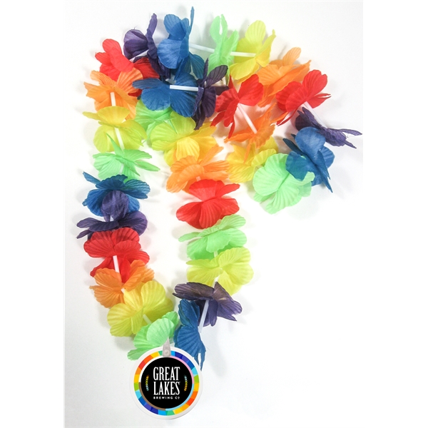 36" lei strand made of silk flowers with a 2.5" white... from ASI 62677 iline PROMO (The Innovative Line) / iline PROMO (The Innovative Line)