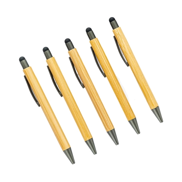 2-in-1 bamboo stylus pen with 1 color silkscreen imprint or laser... from ASI 37218 Athena Promo (tm)