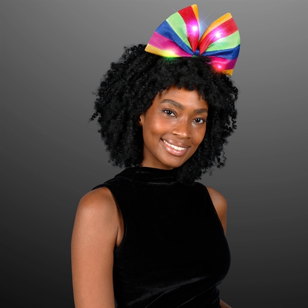 Blinking Rainbow Bow Headband; Blank Pricing... from ASI 34194 ALightPromos