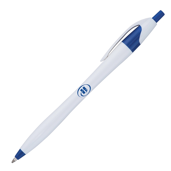 White plastic ballpoint click action pen.... from ASI 68190 Lungsal / Lungsal