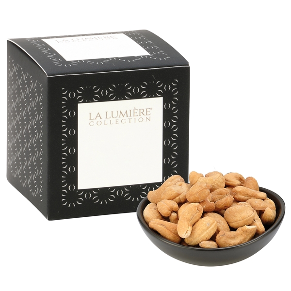 Signature soft touch finish gift box with 3.2 oz. cashews.... from ASI 71685 Midnite Snax®