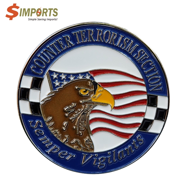 Soft enamel iron coins have a textured look and feel because... from ASI 90154 Sunjoy Group Inc