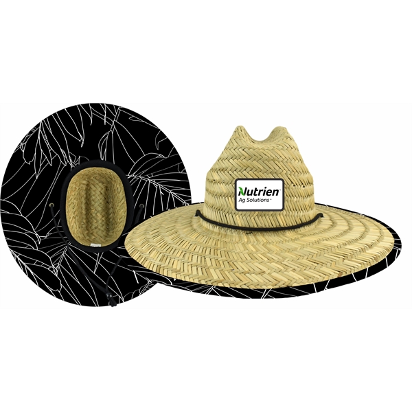 MOQ 10PCS Straw Hat with Custom patch, comes with black leaves... from ASI 72657 Active Life Promo / Apres Ski Active Life Promo