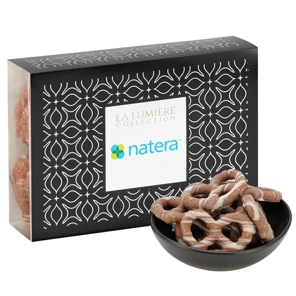 The Elite Gift Box filled with 3 oz. of milk chocolate... from ASI 71685 Midnite Snax®