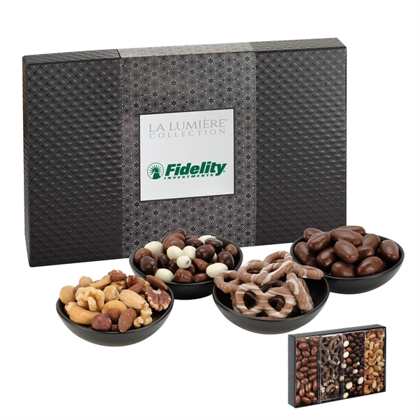 Delightful De Lux Combo with Mixed Nuts, Milk Chocolate Pretzels with... from ASI 71685 Midnite Snax®