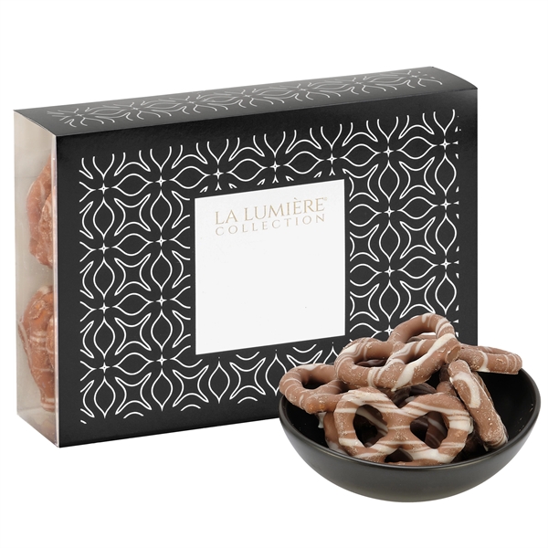 The Elite Gift Box filled with 3 oz. of milk chocolate... from ASI 71685 Midnite Snax®