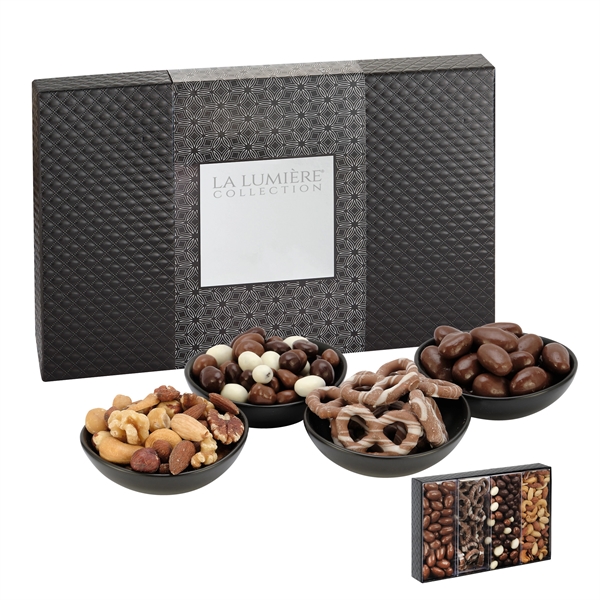 Delightful De Lux Combo with Mixed Nuts, Milk Chocolate Pretzels with... from ASI 71685 Midnite Snax®