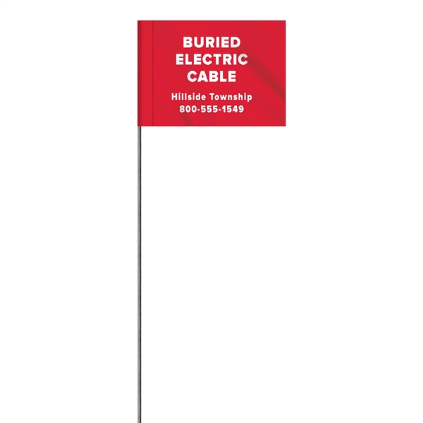 1-Color 2.5 x 3.5" Custom Marking Vinyl Flag with 11.5" Wire... from ASI 80228 Quinn