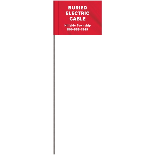 1-Color 2.5 x 3.5" Custom Marking Vinyl Flag with 11.5" Wire... from ASI 80228 Quinn