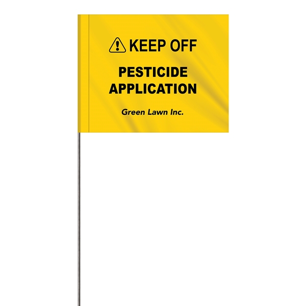 1-Color 4 x 5" Custom Marking Vinyl Flag with 15" Wire... from ASI 80228 Quinn