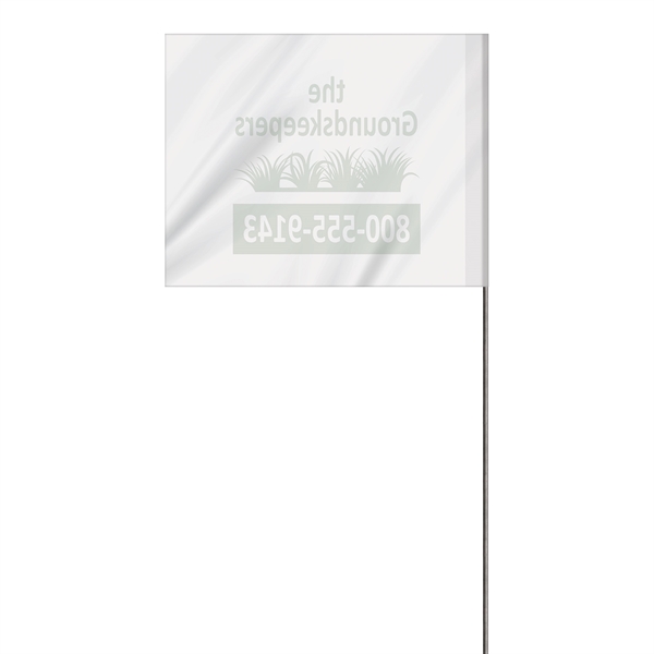 1-Color 4 x 5" Custom Marking Vinyl Flag with 21" Wire... from ASI 80228 Quinn