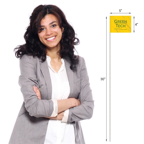 1-Color 4 x 5" Custom Marking Vinyl Flag with 30" Wire... from ASI 80228 Quinn