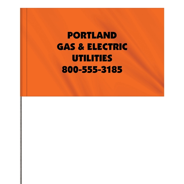 1-Color 5 x 8" Custom Marking Vinyl Flag with 30" Wire... from ASI 80228 Quinn