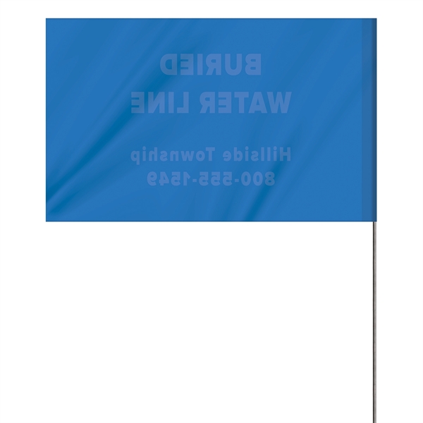 1-Color 5 x 8" Custom Marking Vinyl Flag with 36" Wire... from ASI 80228 Quinn
