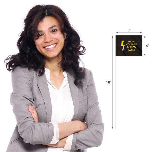 1-Color 4" x 5" Custom Marking Flag w/ 18" Plastic Staff... from ASI 80228 Quinn