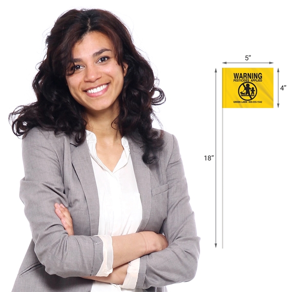 1-Color 4" x 5" Custom Marking Flag w/ 18" Fiberglass Staff... from ASI 80228 Quinn